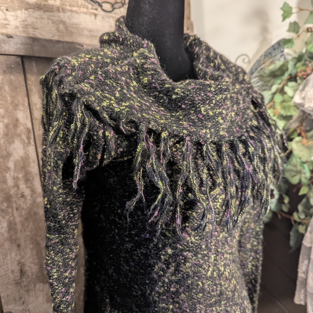 Beautiful Black and Multicolor Knit Sweater